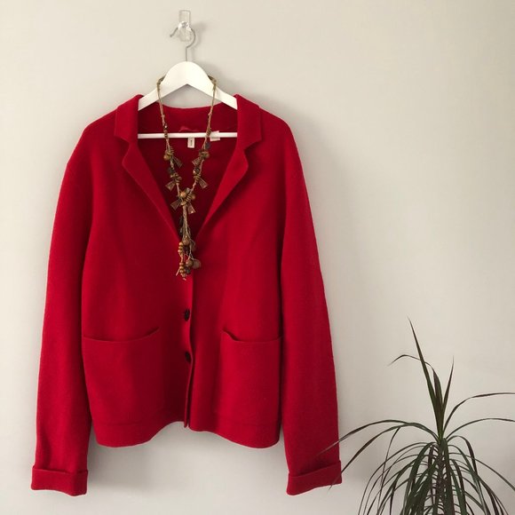 Anthropologie Moth Sandy Sweater Jacket M Red - Picture 3 of 11